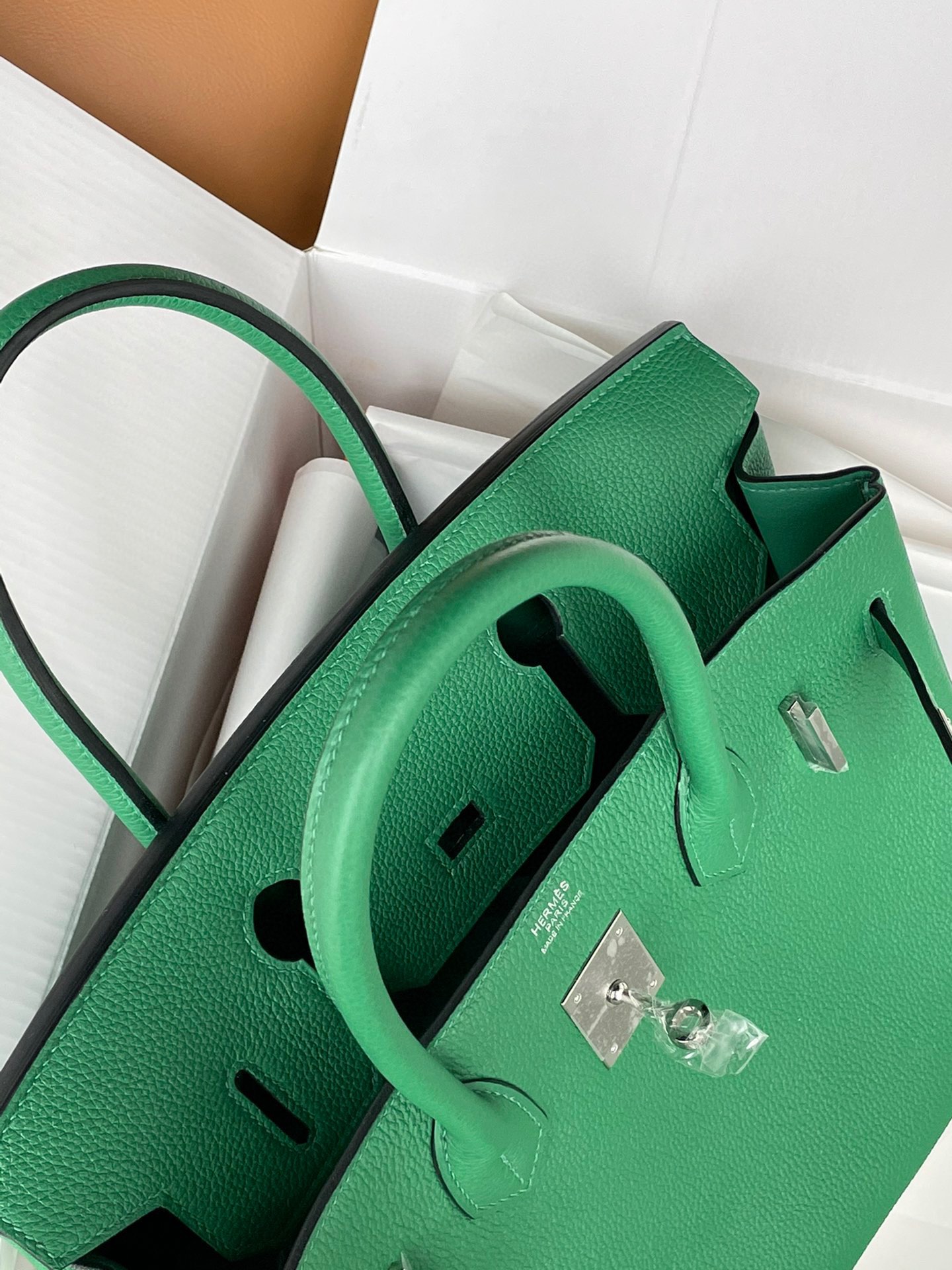 Hermes Birkin 30CM Togo Leather Handbag Bombou Green